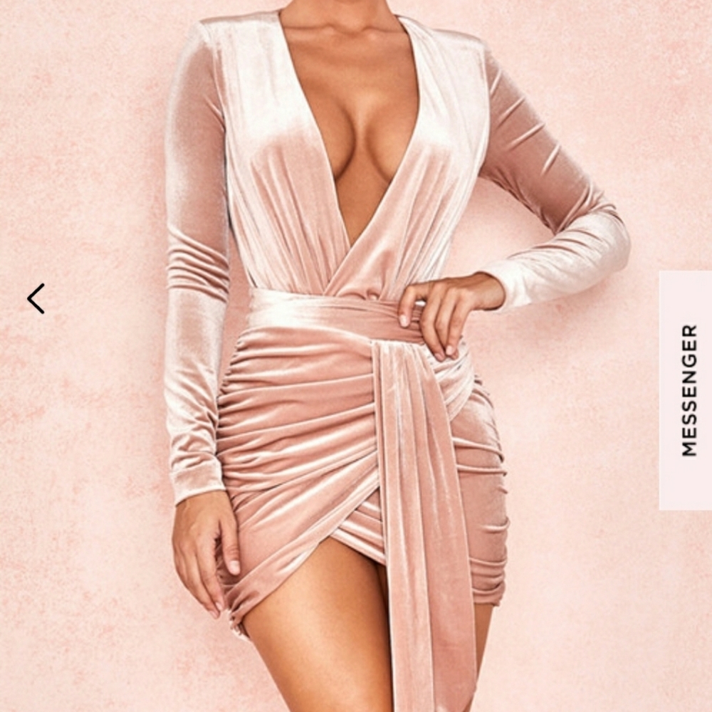 Blush Velvet Mini Dress